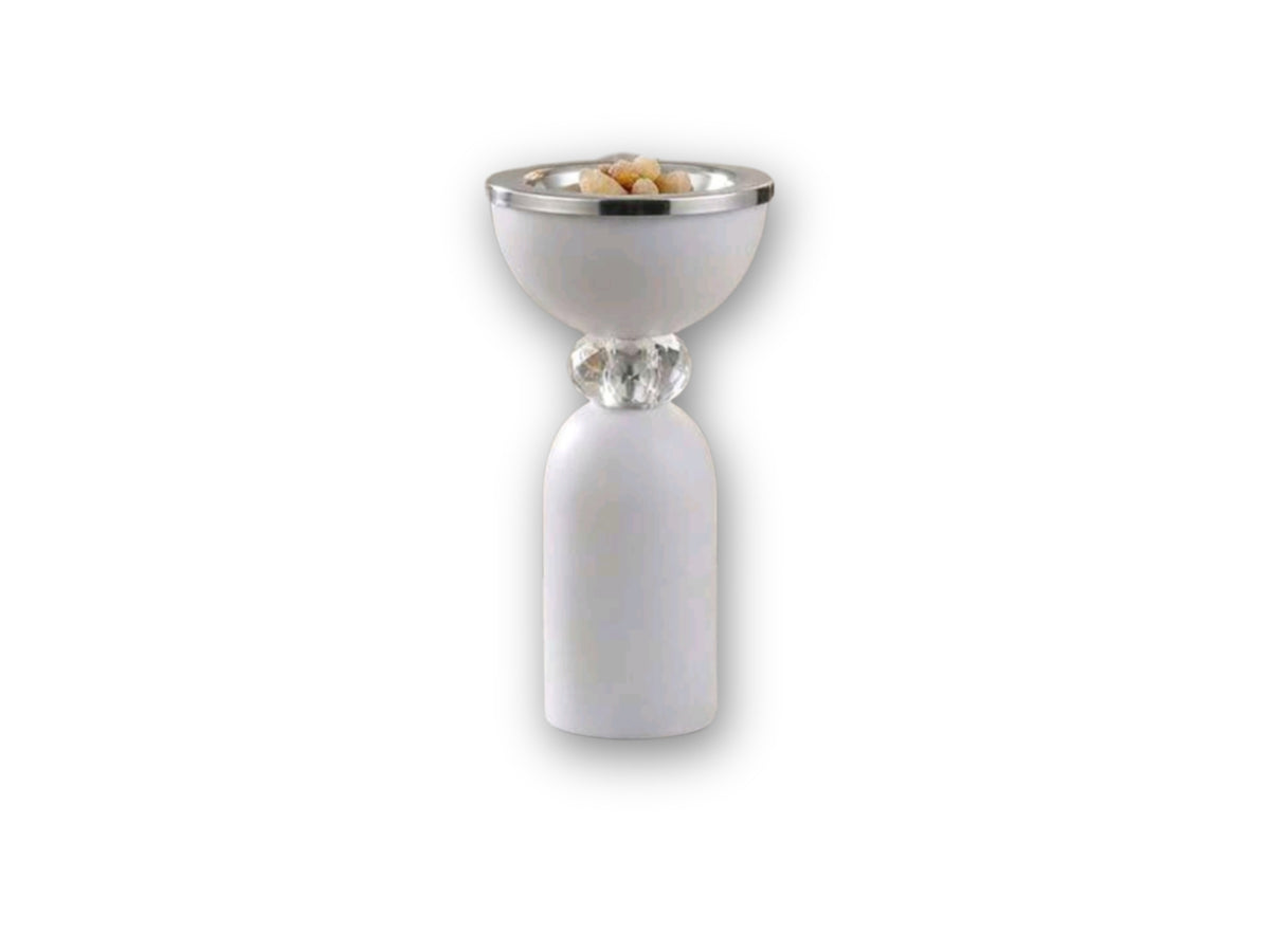 Crystal Bakhoor Burner - White
